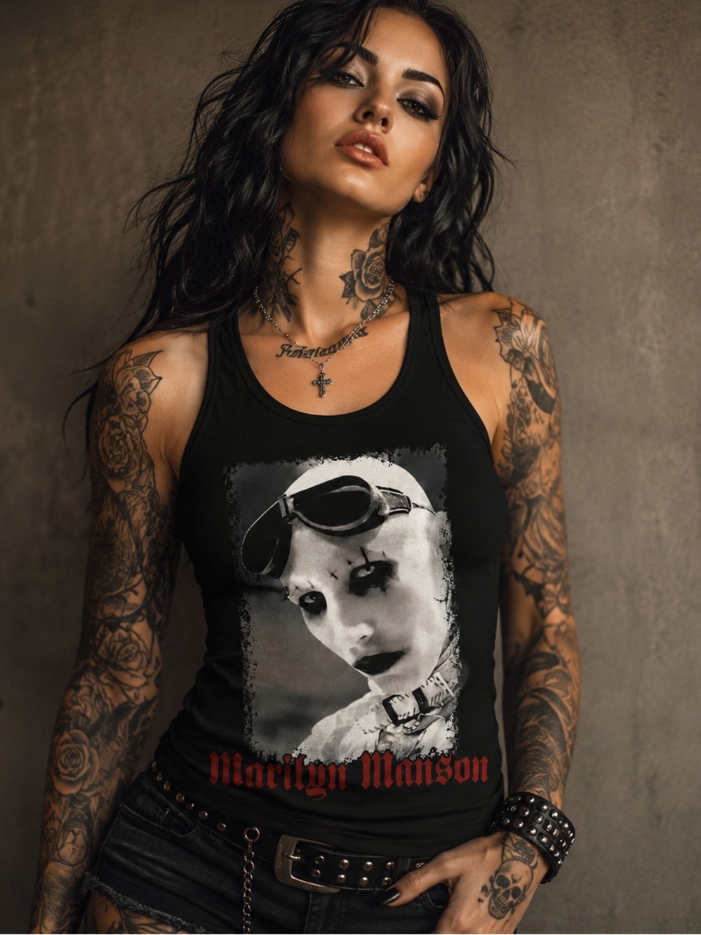 Marilyn Manson Golden Age Black Tank Top, Sz S-2XL